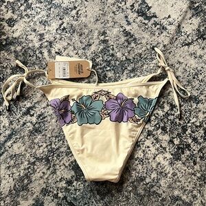 Billabong Floral Bikini Bottom with Tie Sides